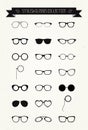 Hipster Retro Vintage Glasses Icon Set Royalty Free Stock Photo