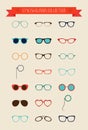 Hipster Retro Vintage Glasses Icon Set