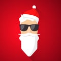 Hipster Santa Claus with cool beard and glasses