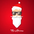 Hipster Santa Claus with cool beard and glasses