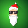 Hipster Santa Claus with cool beard and glasses