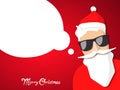 Hipster Santa Claus with cool beard and glasses