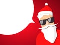 Hipster Santa Claus with cool beard and glasses