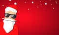 Hipster Santa Claus with cool beard and glasses Royalty Free Stock Photo