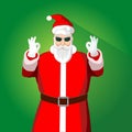 Portrait Hipster Santa Claus in red suit