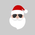 Hipster Santa Claus with cool beard and sunglasses. Royalty Free Stock Photo