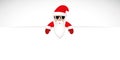 Hipster Santa Claus with cool sunglasses white banner Royalty Free Stock Photo