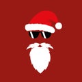 Hipster Santa Claus fashion mask with sunglasses Royalty Free Stock Photo