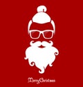 Hipster Santa Claus, Party, Greeting Card, Banner, Sticker, Hipster Style. Topknot Hairstyle. Royalty Free Stock Photo