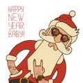 Hipster Santa Claus vector illustration