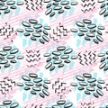 Hipster seamless pattern. Fashion background in pink and blue colors. Vector for print, fabric, textile, wrapping Royalty Free Stock Photo