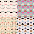 Hipster Seamless Pattern Set