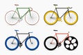 Hipster single speed bikes set. City bicycles Royalty Free Stock Photo
