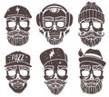 Hipster skulls set