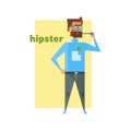 Hipster Smoking Abstract Figure
