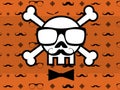 Hipster style cartoon skull background 9