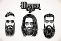 Hipster Style Hair Beards Barbershop Fashion Gentleman Tattoo Engraving Hair