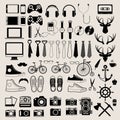 Hipster style infographics elements and icons set for retro design