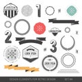 Hipster style infographics elements set for retro design. With r Royalty Free Stock Photo