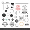 Hipster style infographics elements set for retro design. With r Royalty Free Stock Photo