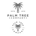 Hipster style palm tree vector logo