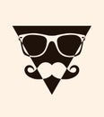 Geek face. Hipster style set bowtie, glasses and mustaches. vector abstract illustration background. Mens look