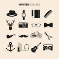 Hipster style vector icon set