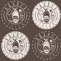 Hipster style vector labels of barber Royalty Free Stock Photo