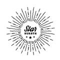 Hipster style vintage star burst with ray