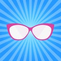 Hipster Summer Sunglasses Fashion Glasses Icon Vector