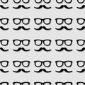 Hipster sunglasses and mustache seamless pattern Royalty Free Stock Photo