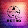 Hipster theme label background made of triangles