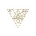 Hipster triangle linear gold background