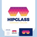 Hipster triangle poly glasses logo symbol or icon