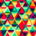 Hipster triangle seamless pattern with grunge effect