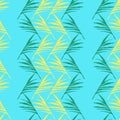 Hipster Tropical Vector Seamless Pattern. Feather Monstera Banana Leaves Dandelion Tropical Seamless Pattern.