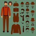 hipster vector character,