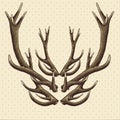 Hipster vintage background with deer antlers