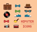 Hipster Vintage Pixel Icons