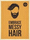 Hipster vintage trendy look quotes, Embrace messy hair