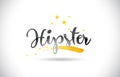 Hipster Word Vector Text with Golden Stars Trail and Handwritten