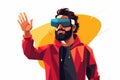 hipsterman concept vr illustration Royalty Free Stock Photo