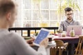 Hipsters browsing the internet Royalty Free Stock Photo