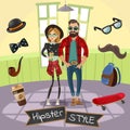 Hipsters Subculture Illustration