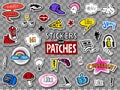 Hipsters teens stickers set Royalty Free Stock Photo