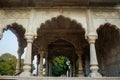 New Delhi, India - July 2021 -The Hira Mahal is a pavilion in the Red Fort in Delhi. It is located on the eastern wall of the fort