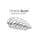 Hirame sushi outline Royalty Free Stock Photo