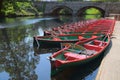 Hire boats & bridge, river Nidd, Knaresborough, UK