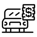 Hire car rent icon, outline style Royalty Free Stock Photo