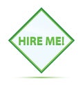 Hire Me! modern abstract green diamond button Royalty Free Stock Photo